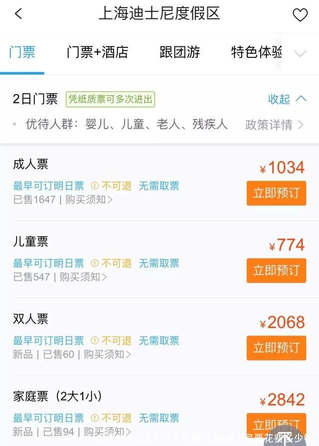 上海迪士尼2人一天花费(上海迪士尼要花费多少钱)