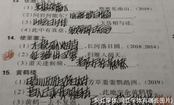 网红字体(网红字体有哪些图片)