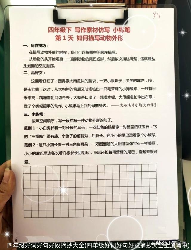 四年级好词好句好段摘抄大全(四年级好词好句好段摘抄大全上册写事)