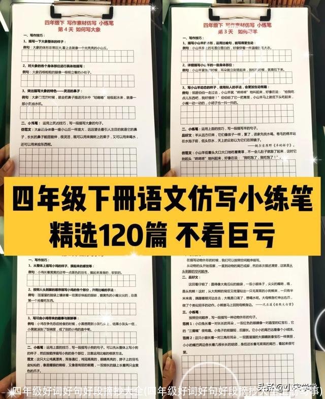 四年级好词好句好段摘抄大全(四年级好词好句好段摘抄大全上册写事)