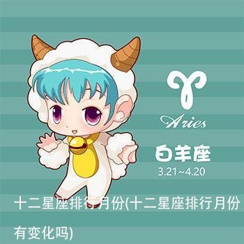 十二星座排行月份(十二星座排行月份有变化吗)