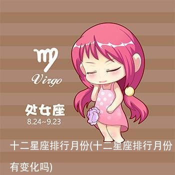 十二星座排行月份(十二星座排行月份有变化吗)