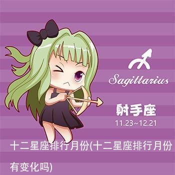 十二星座排行月份(十二星座排行月份有变化吗)