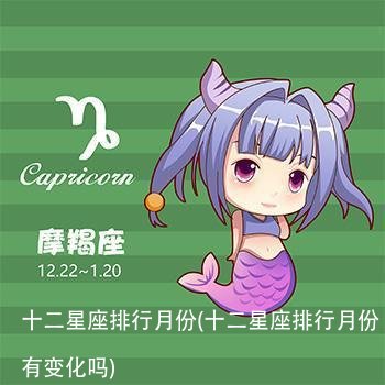 十二星座排行月份(十二星座排行月份有变化吗)