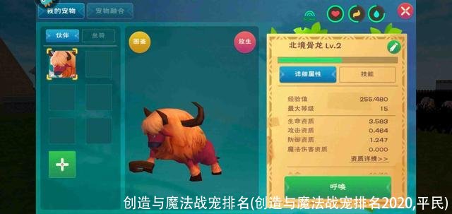 创造与魔法战宠排名(创造与魔法战宠排名2020,平民)