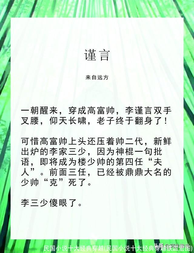 民国小说十大经典穿越(民国小说十大经典穿越铁血宏图)