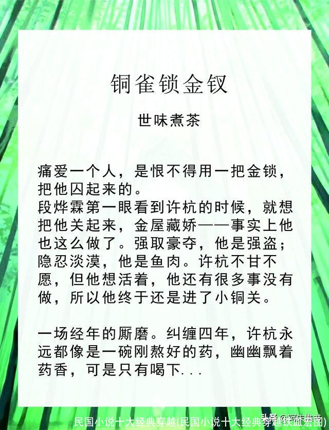 民国小说十大经典穿越(民国小说十大经典穿越铁血宏图)