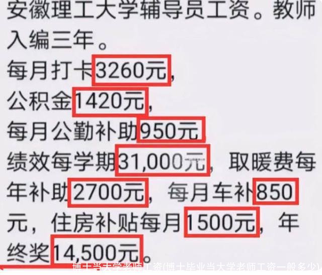 博士当大学老师工资(博士毕业当大学老师工资一般多少)