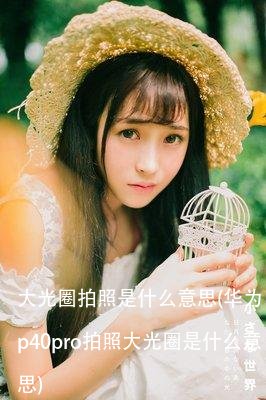 大光圈拍照是什么意思(华为p40pro拍照大光圈是什么意思)