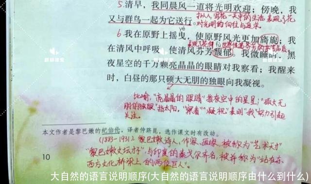 大自然的语言说明顺序(大自然的语言说明顺序由什么到什么)