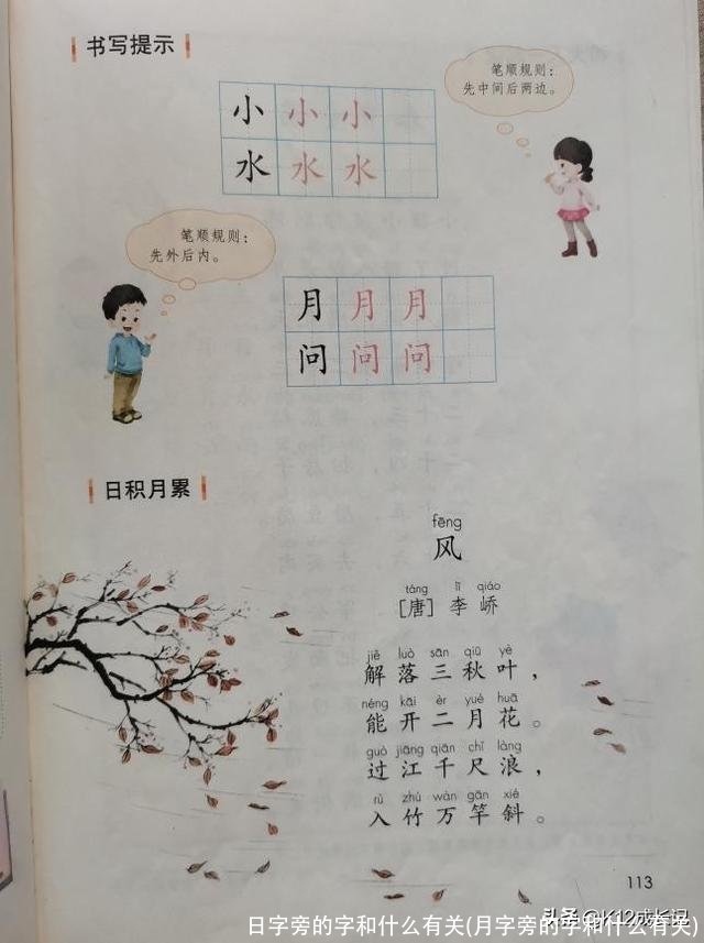 日字旁的字和什么有关(月字旁的字和什么有关)