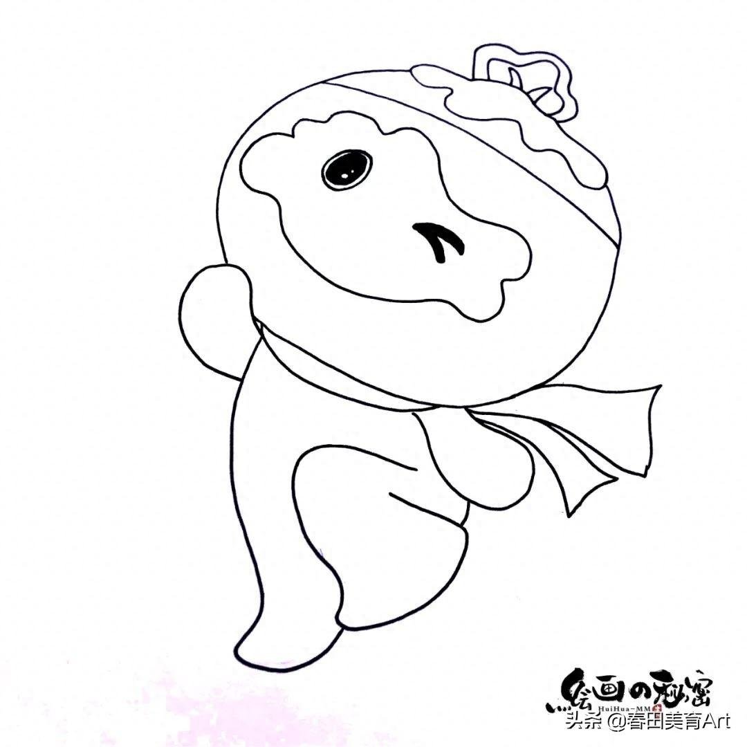 冰墩墩标准图画（怎样画冰）