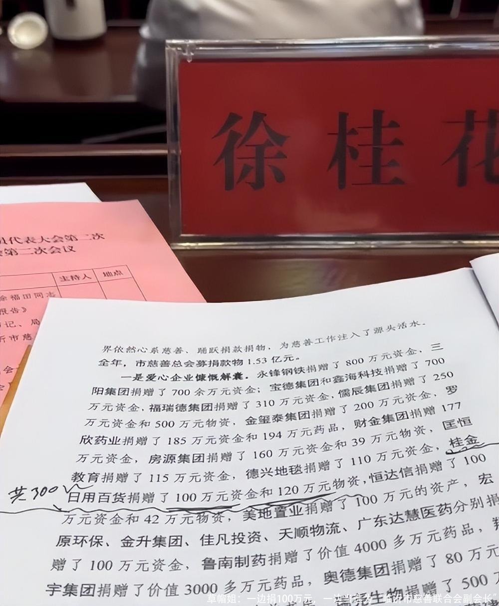草帽姐:一边捐100万元,一边当选为“临沂市慈善联合会副会长”